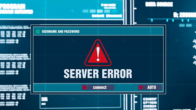 输入登录和密码后，计算机屏幕上的数字系统安全警报错误信息产生的服务器错误警告通知。网络犯罪，电脑黑客概念视频素材