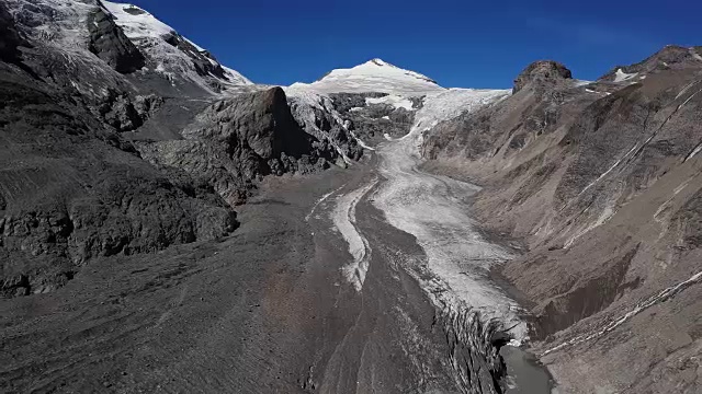 大格洛克纳冰川鸟瞰图，奥地利视频素材