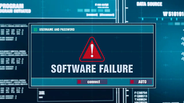 输入登录和密码后，计算机屏幕上的数字系统安全警报错误信息产生的软件故障警告通知。网络犯罪，电脑黑客概念视频素材