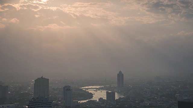 日落时分的曼谷市景视频素材