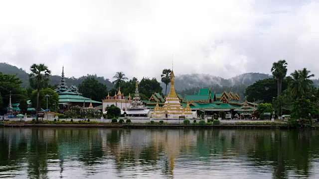 泰国Mae Hong Son Jong Kham Temple景色视频素材