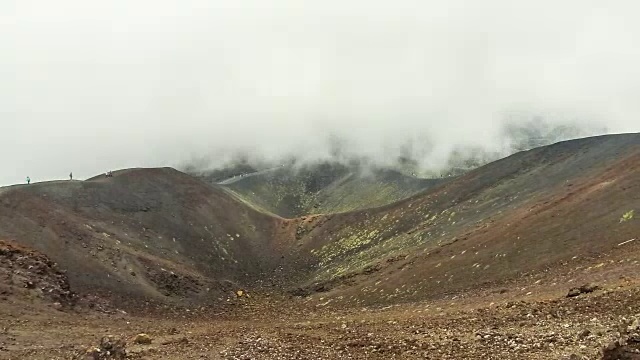 意大利西西里岛埃特纳火山上的西尔维斯特里·Superiori火山口视频素材