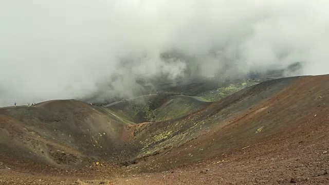 意大利西西里岛埃特纳火山上的西尔维斯特里·Superiori火山口视频素材