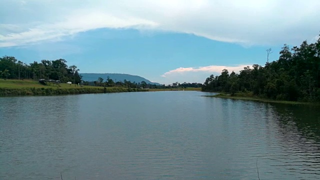 草地，季节，夏天，池塘视频素材