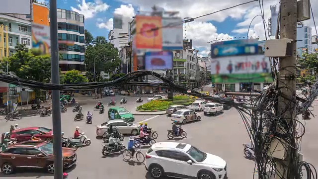 4K T/L胡志明市白天交通视频素材