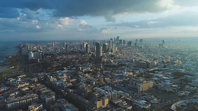 无人机拍摄的特拉维夫地平线视频素材