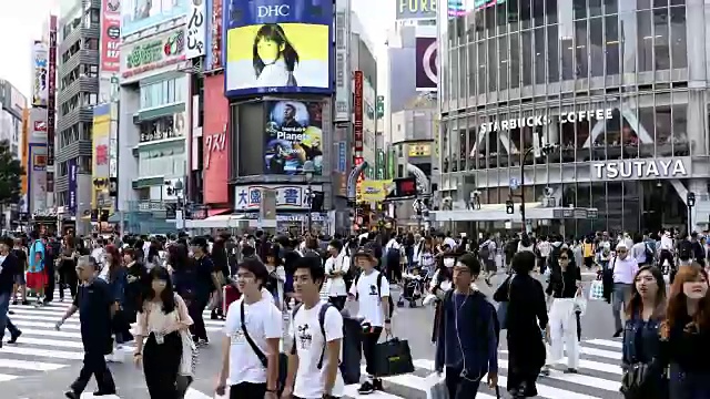 东京市中心的涩谷十字路口视频素材