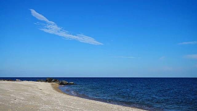 海的海滩。海景观。视频素材