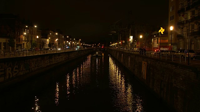 比利时布鲁塞尔城市夜景视频素材