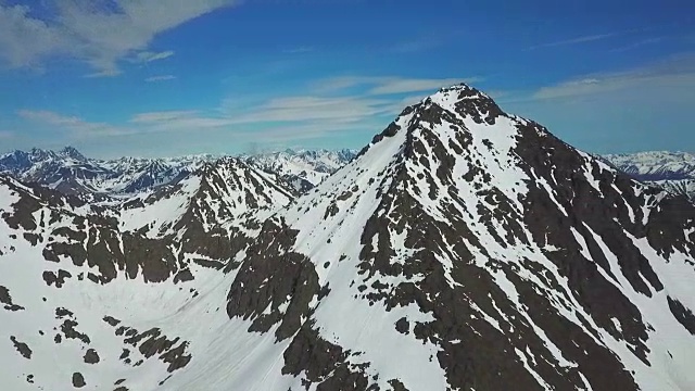 鸟瞰图雪山景观视频素材