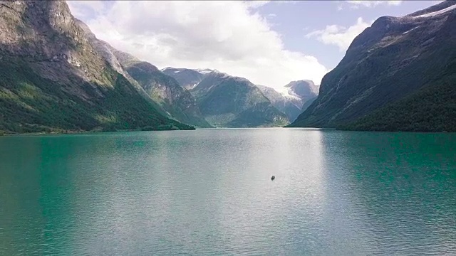 挪威峡湾鸟瞰图。视频素材