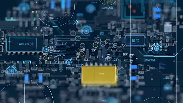 4K回路动画抽象主板电路视频素材
