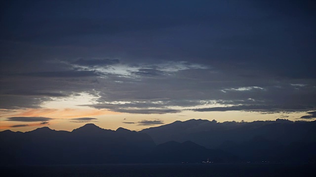 日落时间随着云彩流逝视频素材