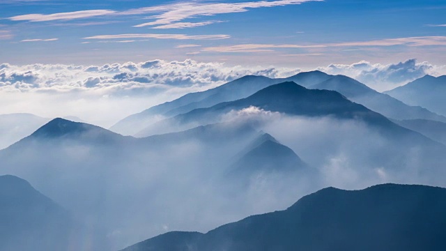 韩国沃洛克山国家公园上空的云视频素材