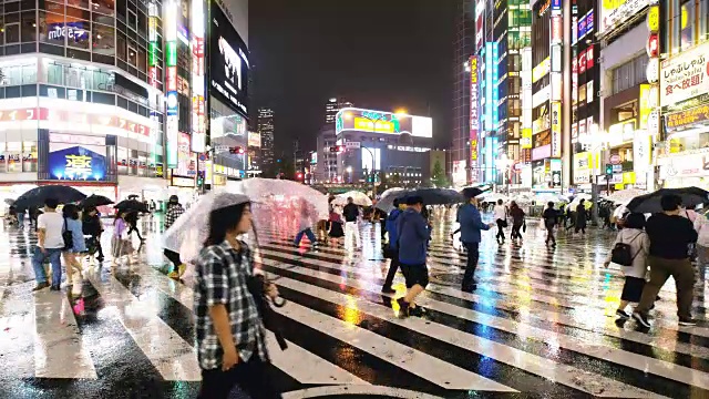 雨夜歌舞伎町的街景视频素材