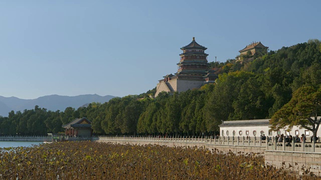 万寿山，颐和园，联合国教科文组织世界遗产，北京，中国视频素材