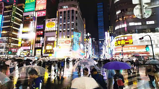 雨夜歌舞伎町的街景视频素材