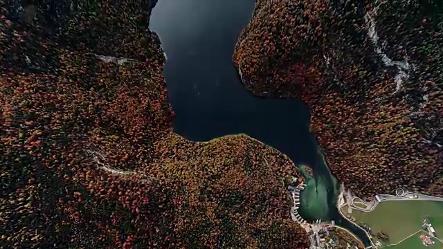 鸟瞰国王湖。在德国巴伐利亚的贝希特斯加登国家公园。视频素材