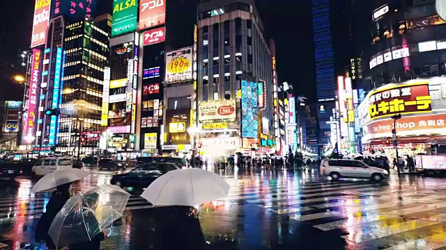 雨夜歌舞伎町的街景视频素材