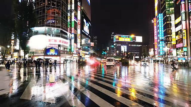 雨夜歌舞伎町的街景视频素材