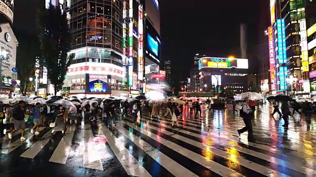 雨夜歌舞伎町的街景视频素材