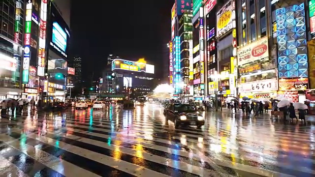 雨夜歌舞伎町的街景视频素材