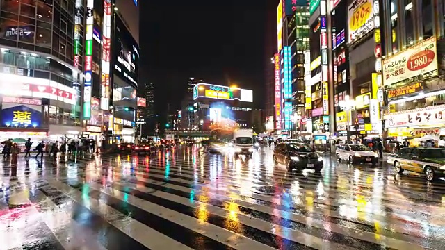 雨夜歌舞伎町的街景视频素材