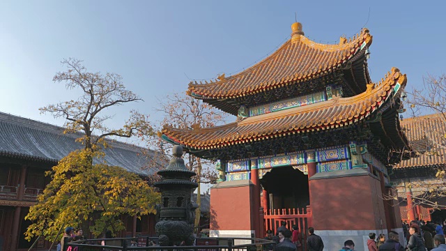 WS中国建筑atÊYongheÊTemple，北京，中国视频素材