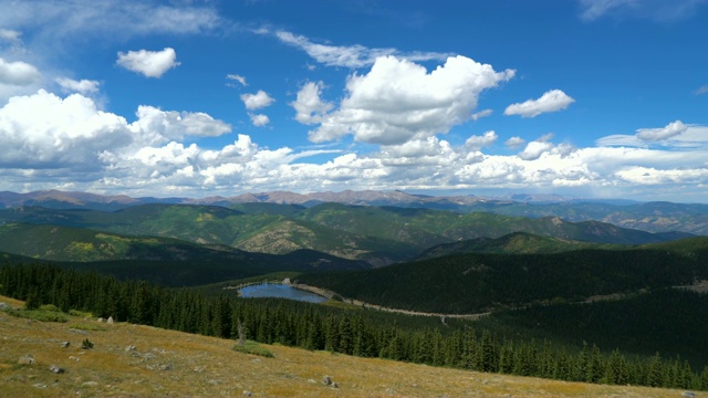 埃文斯山荒野山顶视图看巨大的自然森林土地在科罗拉多落基山脉的前山脉视频素材