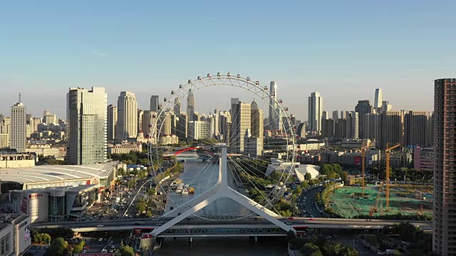 天津市区白天鸟瞰图视频素材