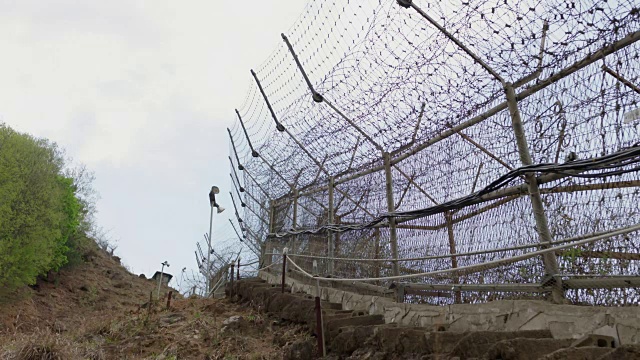 军事分界线/非军事区(韩国和朝鲜之间的非军事区)，朝鲜半岛视频素材