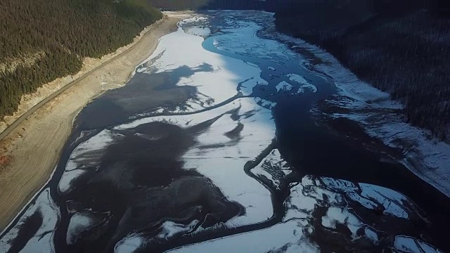 雪山景观鸟瞰图视频素材