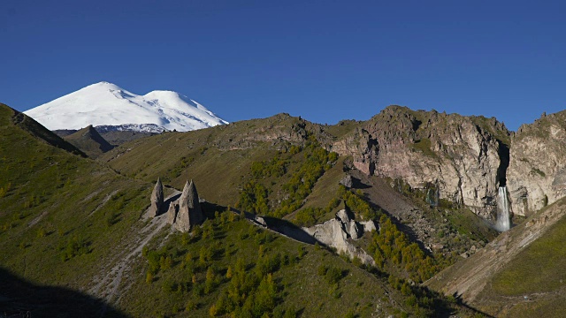 高加索山脉的风景视频素材