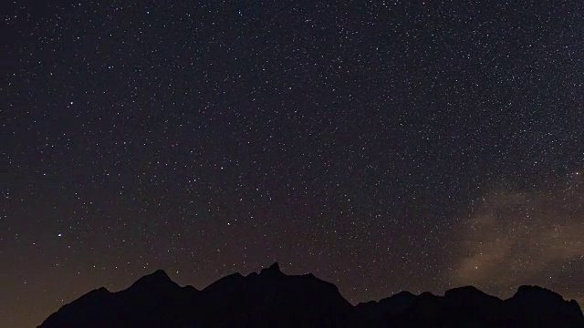 恒星星系移动剪影山，Doi Luang Chiang道，延时视频视频素材