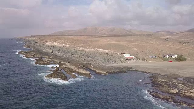 2018-10-03加那利群岛富埃特文图拉西海岸鸟瞰图视频素材