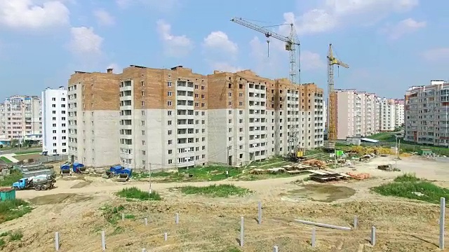 一大片用于建设现代化高层建筑的新城新区。视频素材