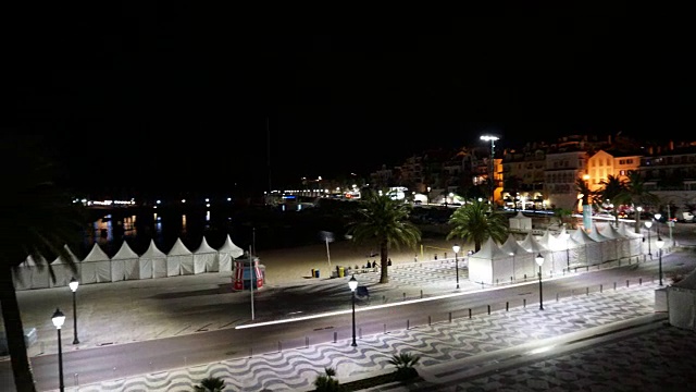 cascais的时光流逝城市灯光视频下载