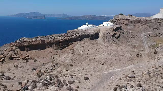 希腊圣托里尼火山火山口视频素材