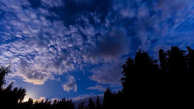 夜晚蔚蓝的天空延时全景图视频素材