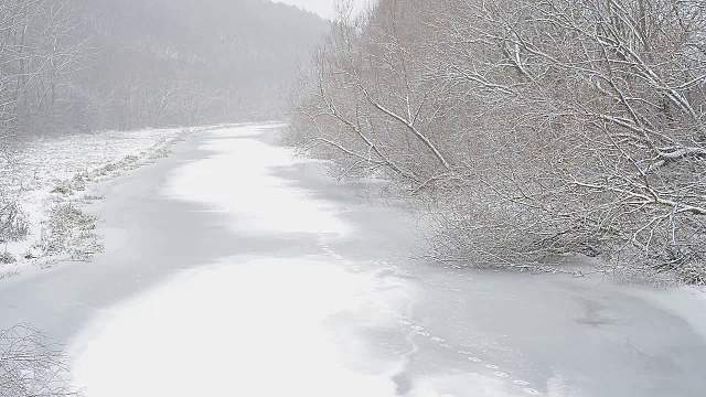 冬天农村景观视频素材