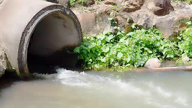 水从下水道中流出。视频下载