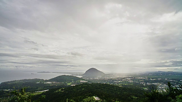 云天济州岛三帮山和西南部济州岛视频素材