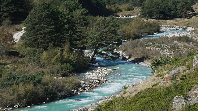 高加索山河景观视频素材