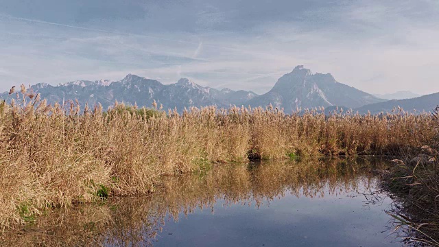 Hopfensee湖位于Allgäu阿尔卑斯山视频素材