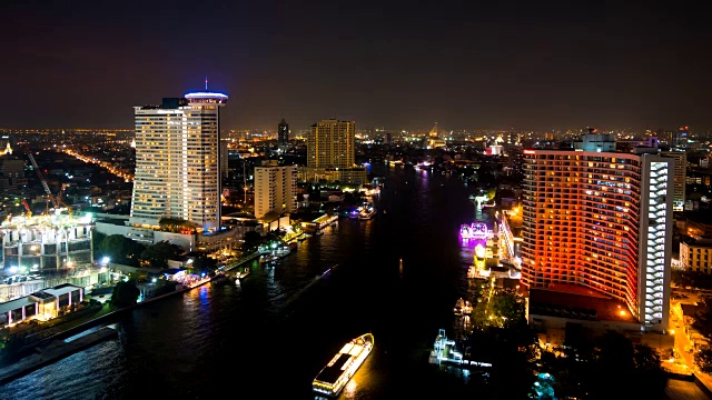 泰国曼谷湄南河夜景视频素材