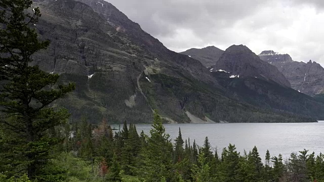 圣玛丽湖和野鹅岛的全景视频素材