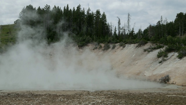 泥火山，黄石国家公园视频素材