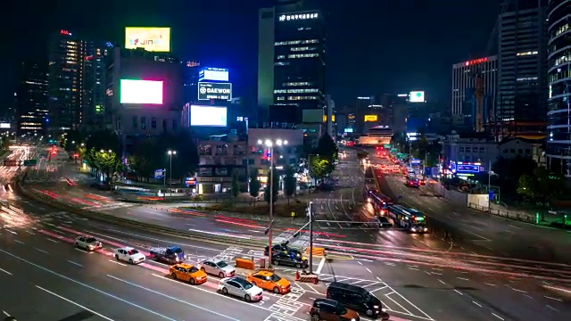 韩国首尔的南大门(南大门市场)的时间间隔。视频素材