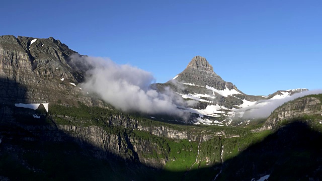 冰川国家公园的克莱门特山，夏日清晨的景色视频素材