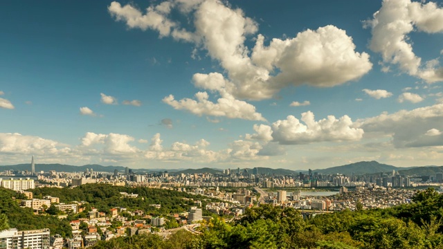 首尔市中心和江南地区和Jamsil地区的城市建筑视频素材